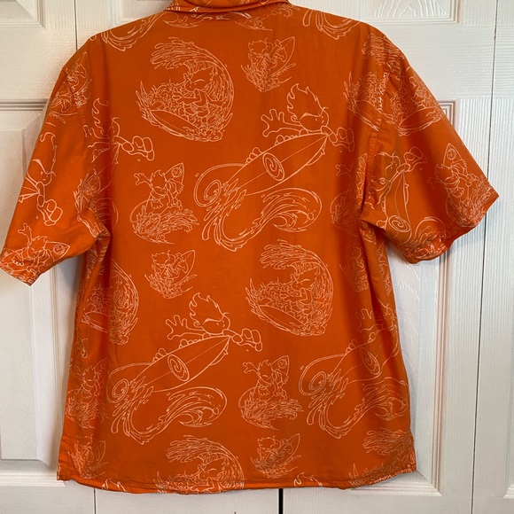 Vintage JNCO Flamehead Button Up Orange Hawaiian Size XL Shirt 100% cotton - Picture 5 of 5